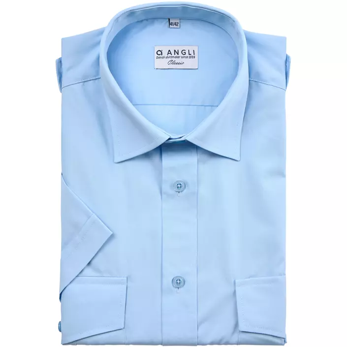 Angli Classic Fit kortærmet uniformsskjorte, Lys Blå, large image number 1