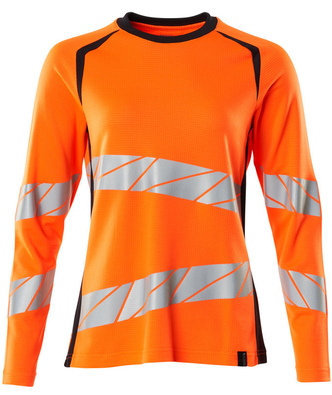 Mascot Accelerate Safe women's long-sleeved T-shirt, Hi-Vis Orange/Dark Marine, large image number 0