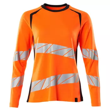 Mascot Accelerate Safe dame langærmet T-shirt, Hi-Vis Orange/Mørk Marine