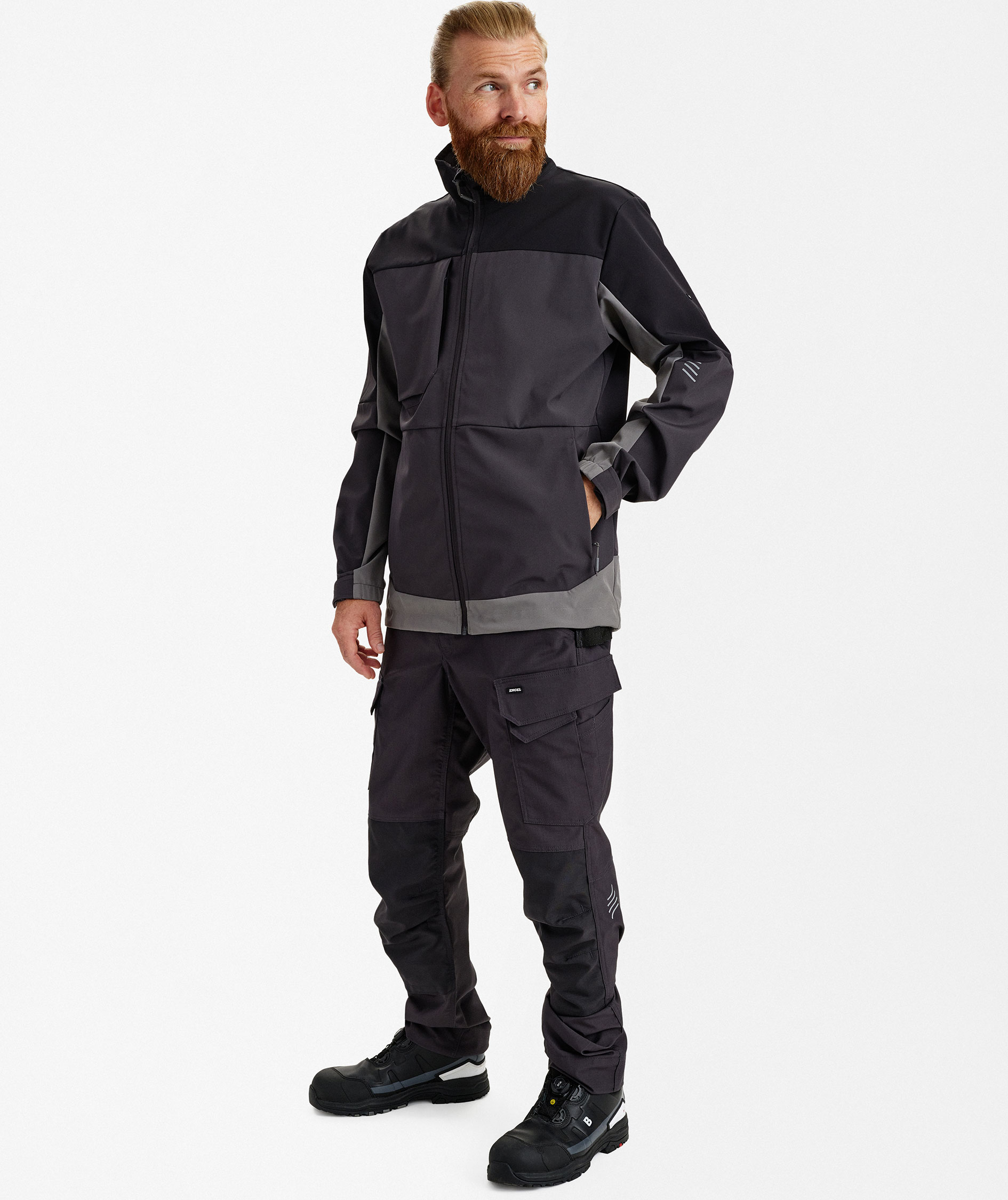 Engel Entire softshelljakke, Anthracite Grey/Black, large image number 2