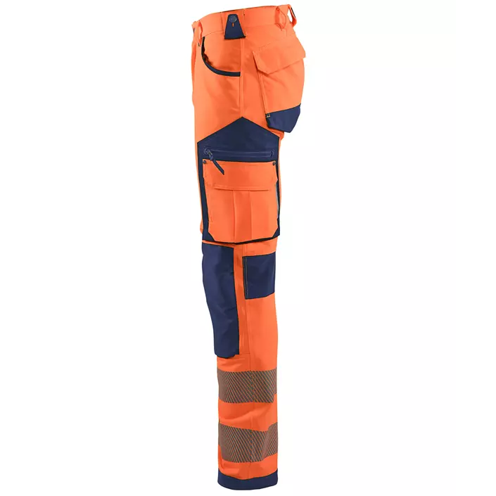 Blåkläder work trousers full stretch, Hi-vis Orange/Marine, large image number 3