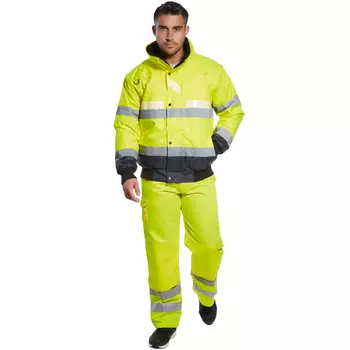 Portwest Glowtex 3-in-1 pilot jacket, Hi-vis Yellow/Marine