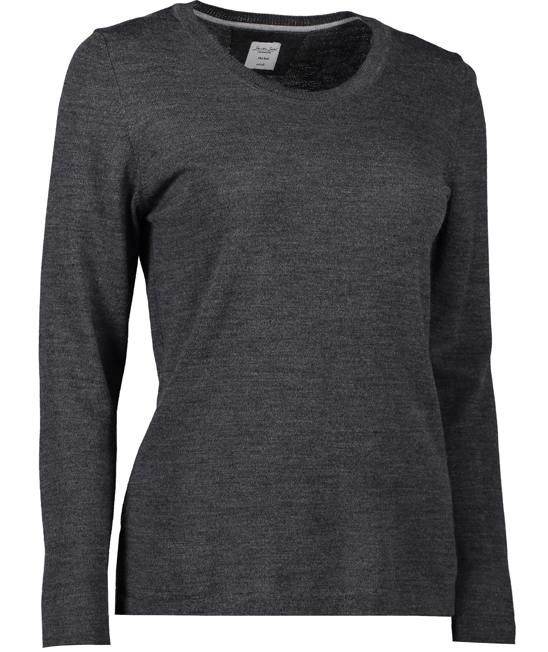 Seven Seas dame strikkpullover med merinoull, Dark Grey Melange, large image number 2