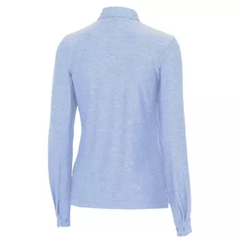 Pitch Stone women's long-sleeved polo shirt, Light blue melange