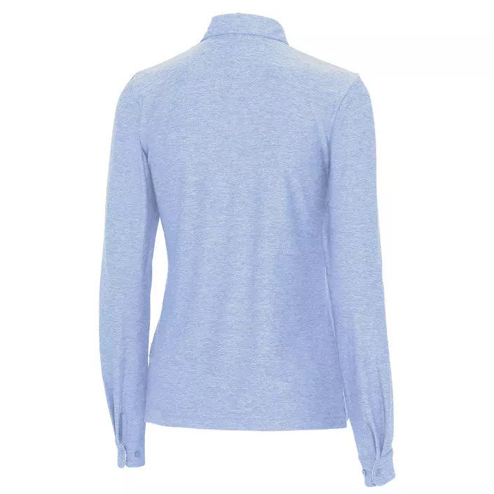 Pitch Stone women's long-sleeved polo shirt, Light blue melange, large image number 1
