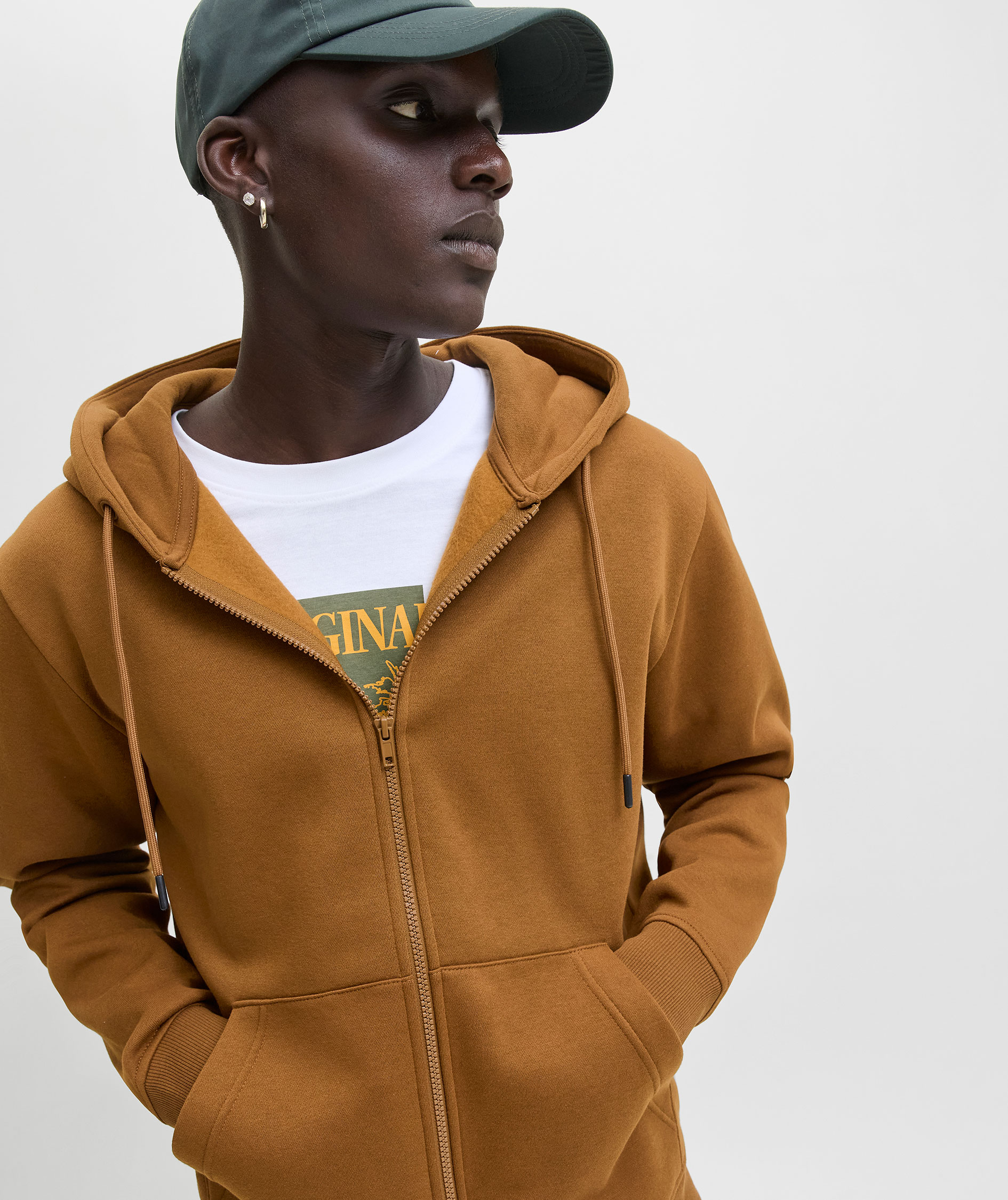 Jack & Jones JJEBRADLEY h&aelig;ttetr&oslash;je med lynl&aring;s, Monks Robe, large image number 4