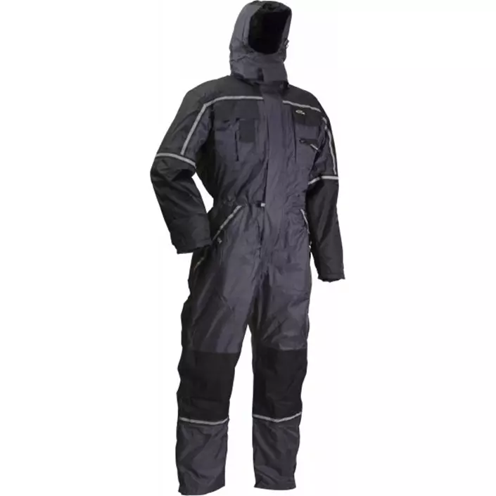 Lyngsoe thermo coverall for kids, Grey/Black, large image number 0