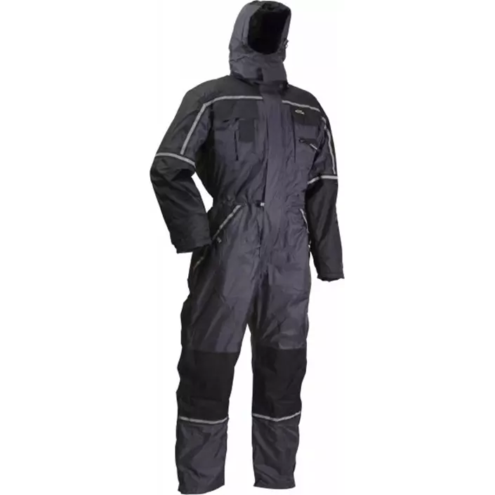 Lyngsoe thermo coverall for kids, Grey/Black, large image number 0