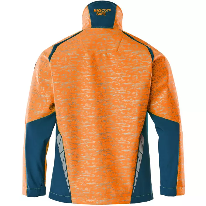 Mascot Accelerate Safe softshell jacket, Hi-Vis Orange/Dark Petroleum, large image number 1