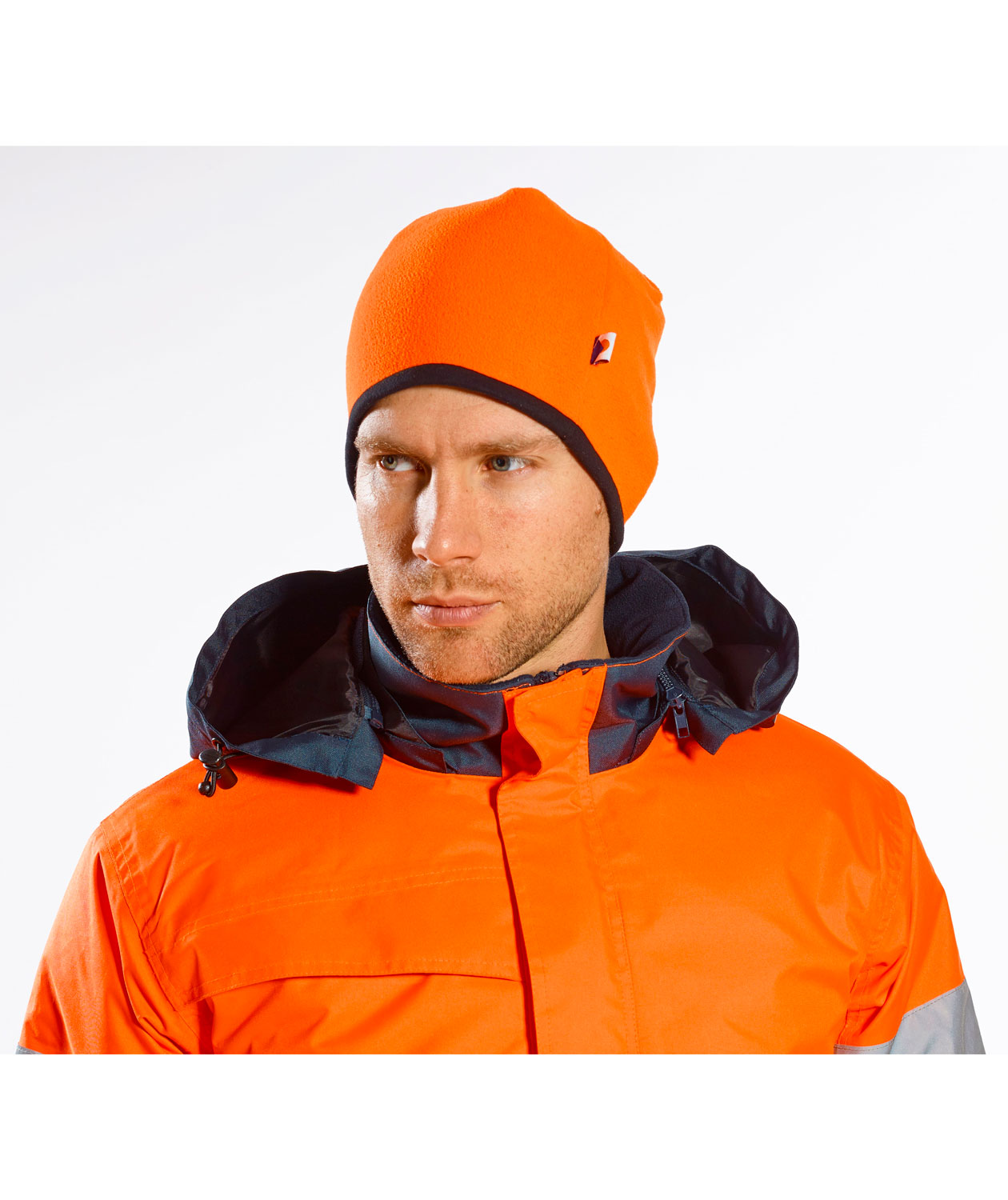 Portwest reversible fleece hat, Hi-Vis Orange/Black, Hi-Vis Orange/Black, large image number 1