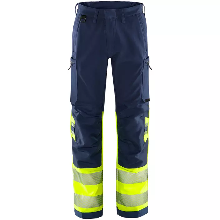 Fristads Green work trousers 2647 GSTP full stretch, Hi-Vis yellow/marine, large image number 0