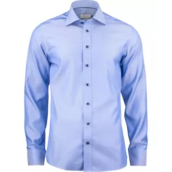 J. Harvest & Frost Twill Green Bow O1 slim fit skjorta, Mid Blue