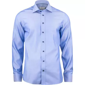 J. Harvest & Frost Twill Green Bow O1 slim fit skjorta, Mid Blue