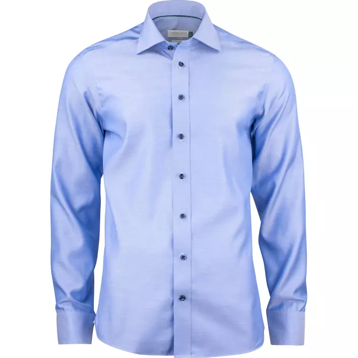 J. Harvest & Frost Twill Green Bow O1 slim fit skjorte, Mid Blue, large image number 0