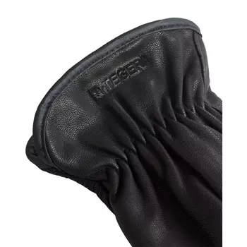 Tegera 8555T Lederhandschuhe mit Schnittschutz Cut D, Schwarz