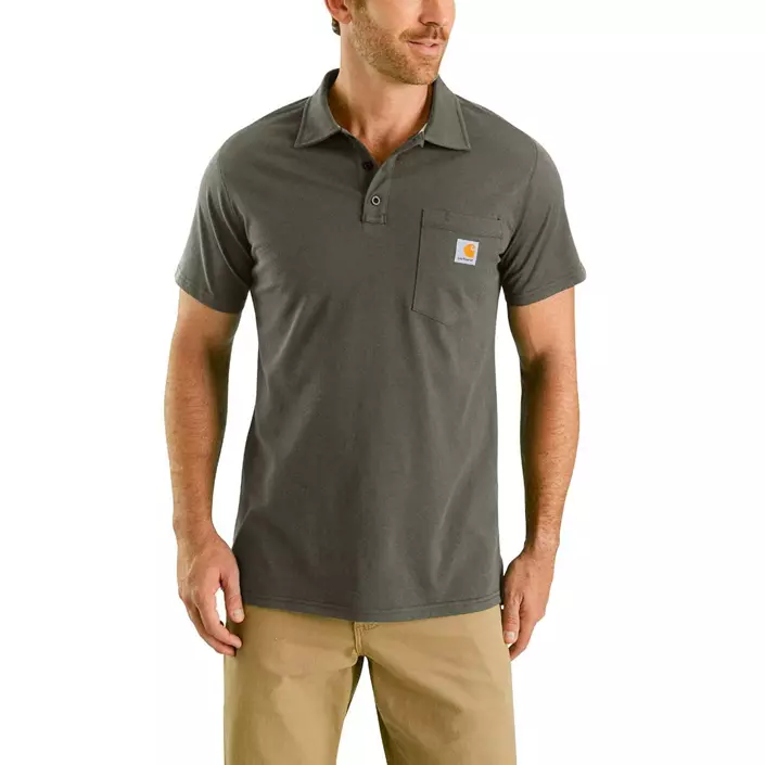 Carhartt Force Cotton Delmont Poloshirt, Moss, large image number 0