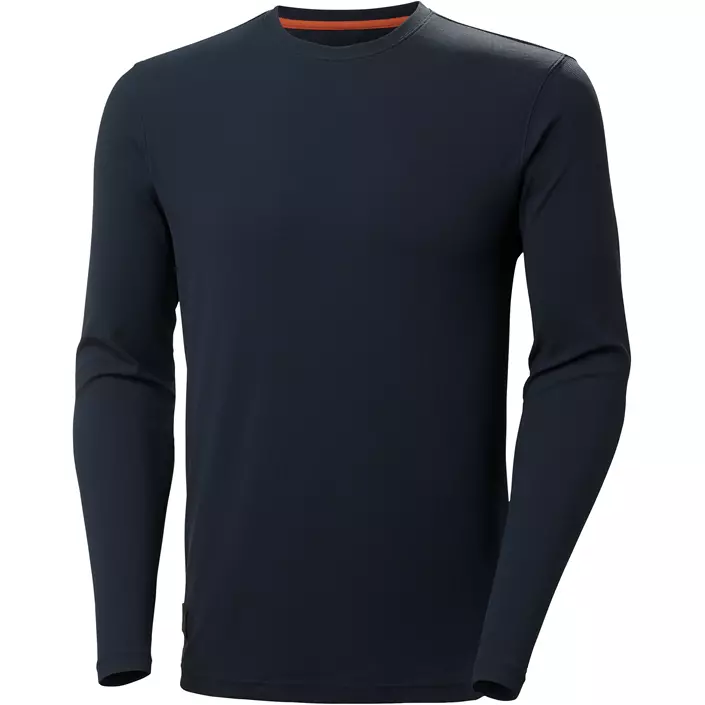 Helly Hansen Tech langermet T-skjorte, Navy, large image number 0