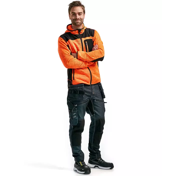 Blåkläder knitted softshell jacket X4930, Orange/Black, large image number 1