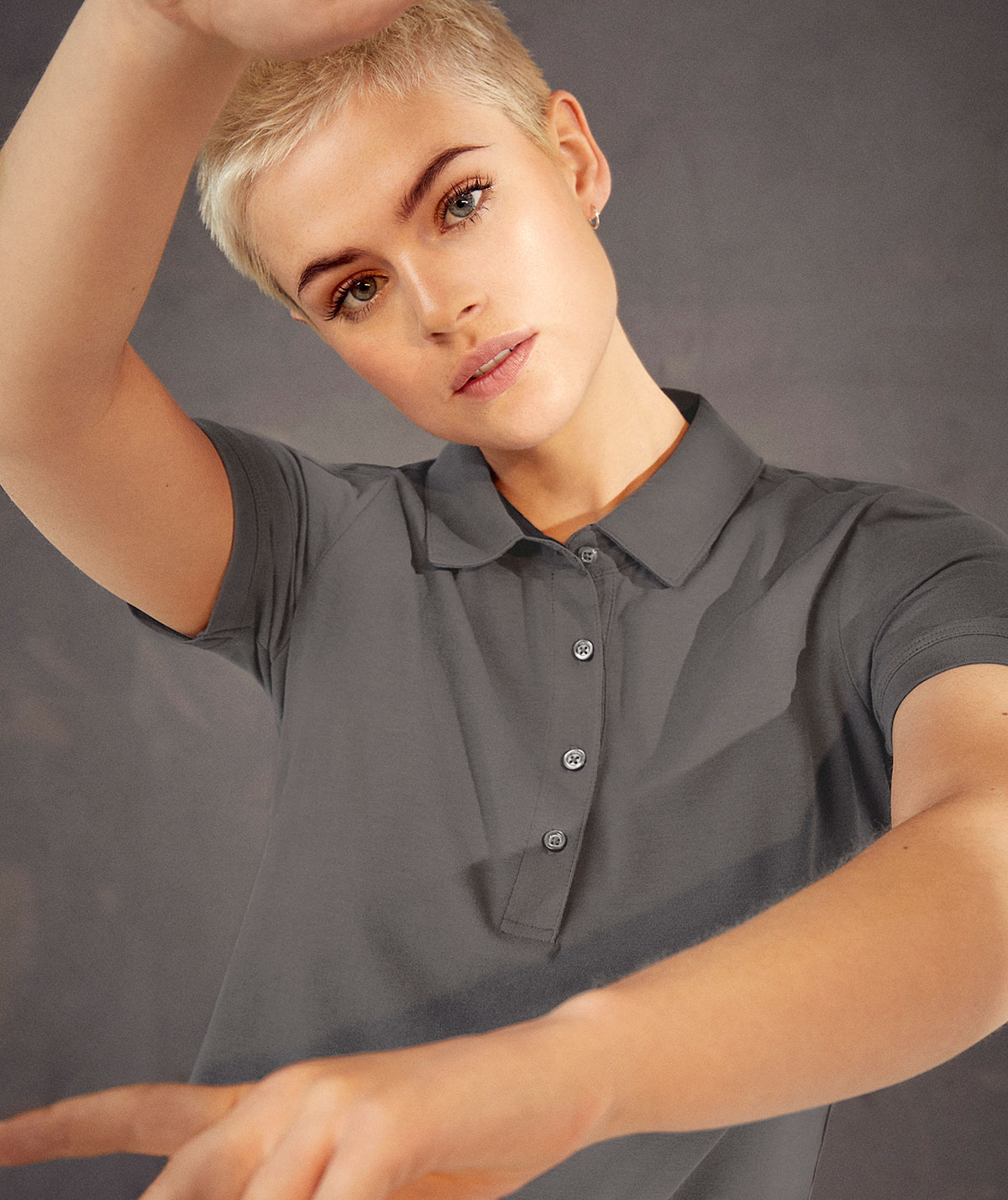 ID business pik&eacute;tr&ouml;ja med stretch dam, Silver Grey, large image number 1