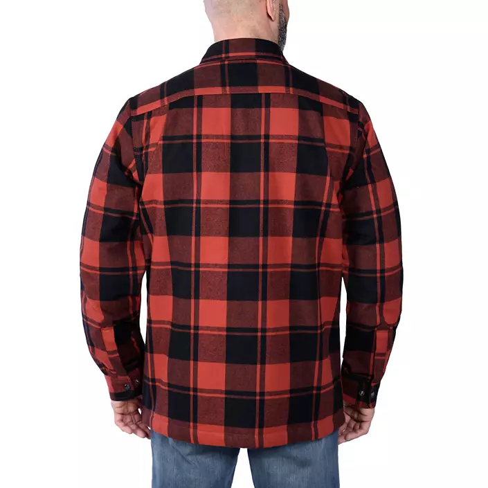 Carhartt fodrad flanellskjorta jacka, Red Ochre, large image number 4