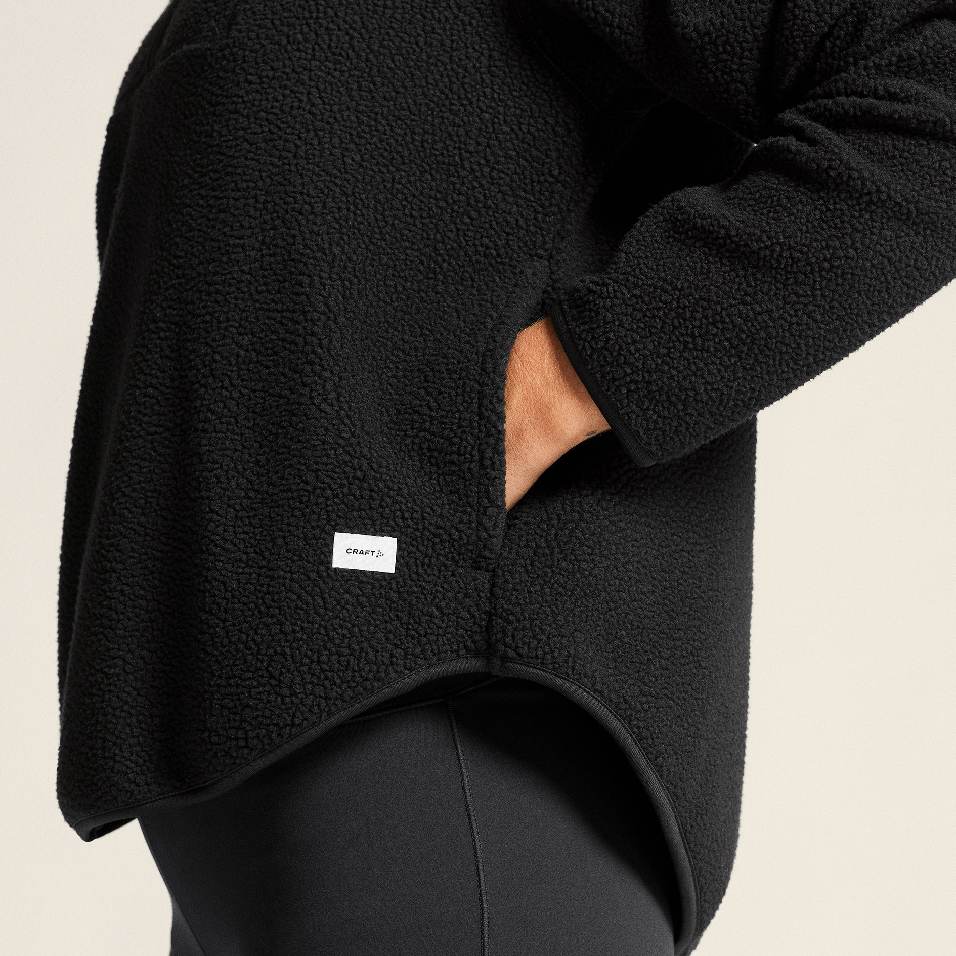 Craft Join dame half zip fiberpelstr&oslash;je, Black, large image number 4