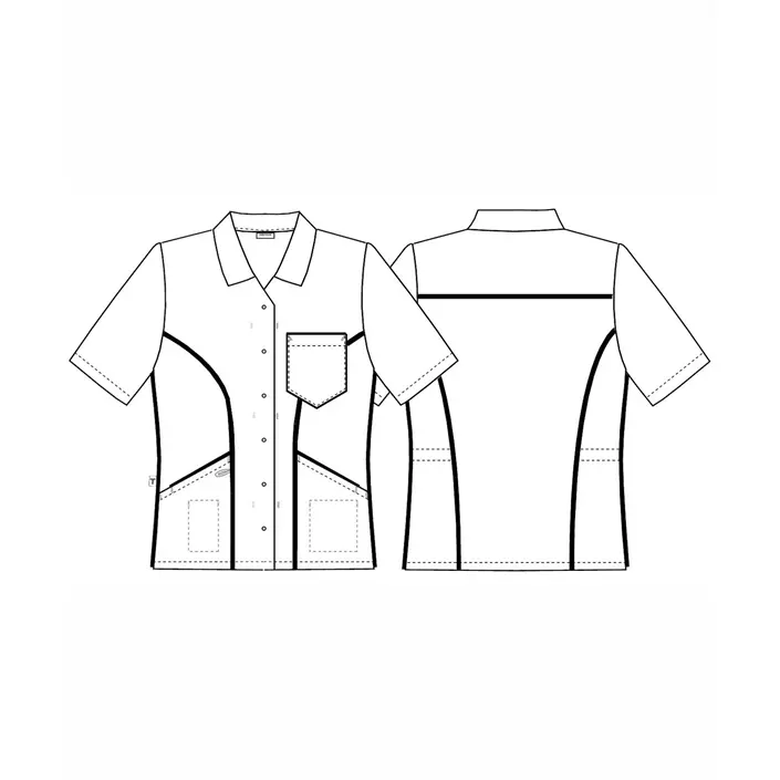 Kentaur short-sleeved women's shirt, White - Grey/Yellow/Bordeaux, large image number 2