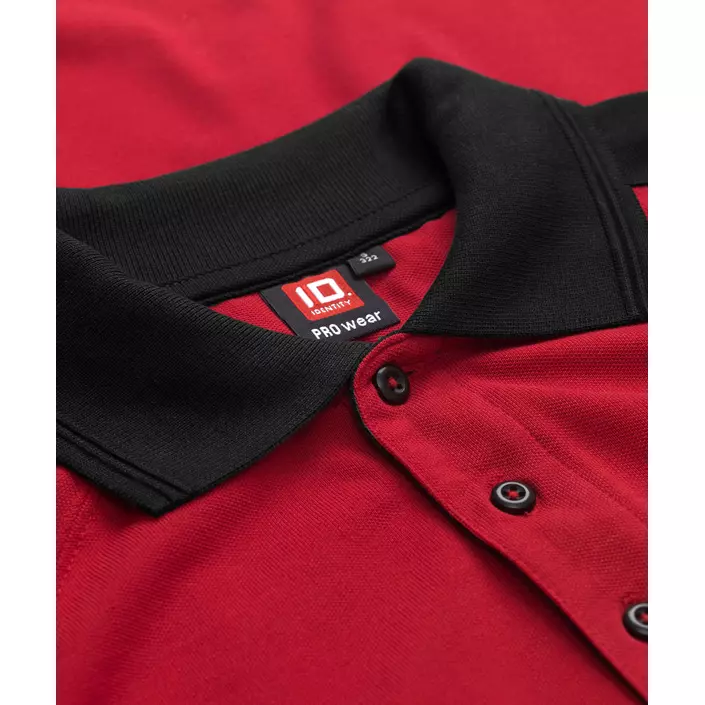 ID Pro Wear kontrast Polo T-skjorte, Rød, large image number 3