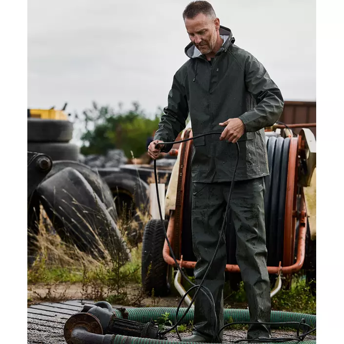 ELKA Elements Outdoor PU/PVC regnbukser, Olivengrøn, large image number 1