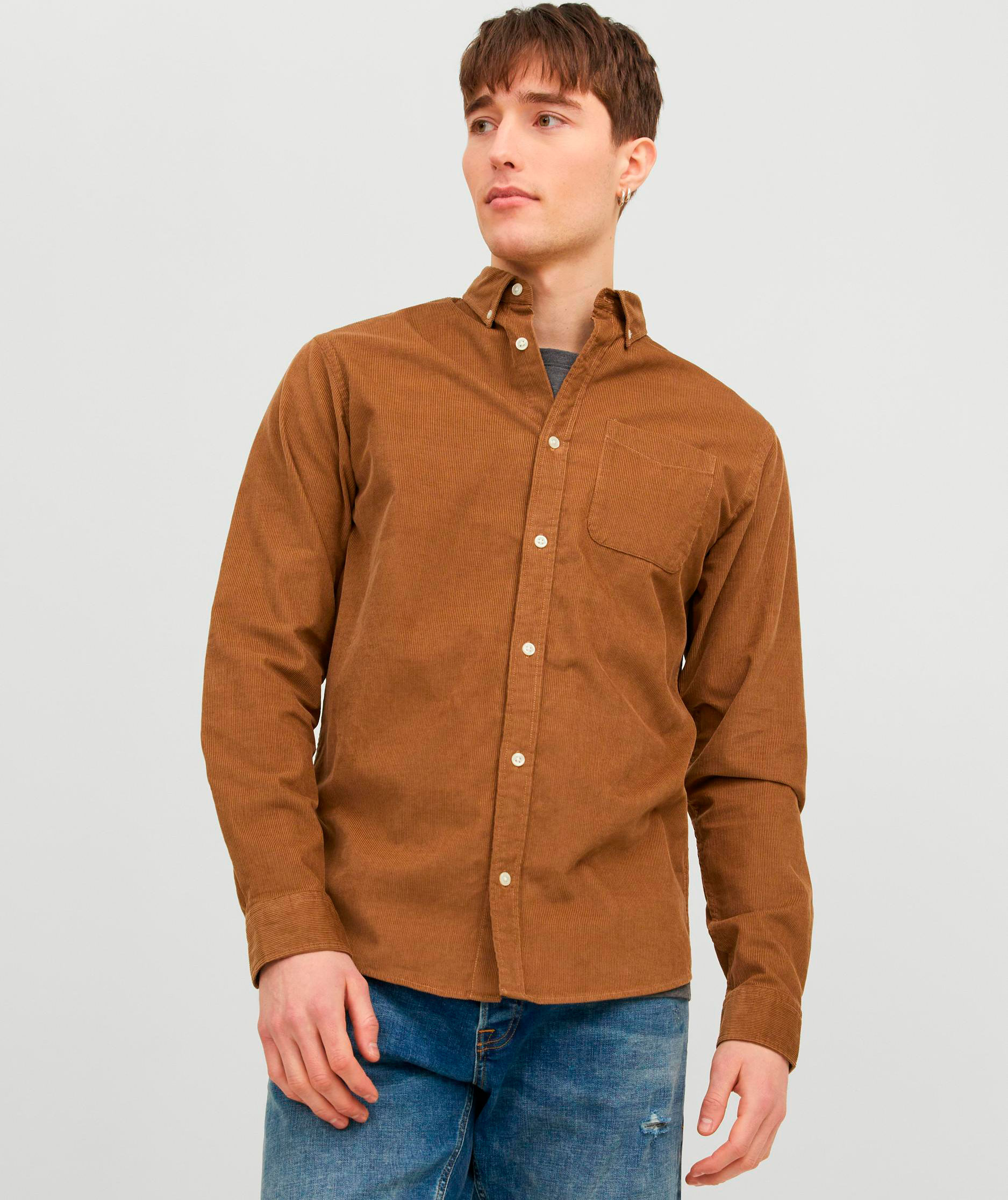 Jack & Jones JJECLASSIC CORD shirt, Otter