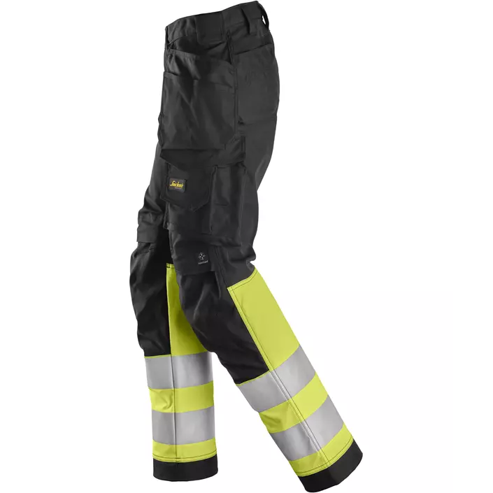 Snickers women's craftsman trousers, Black/Hi-Vis Yellow, large image number 3