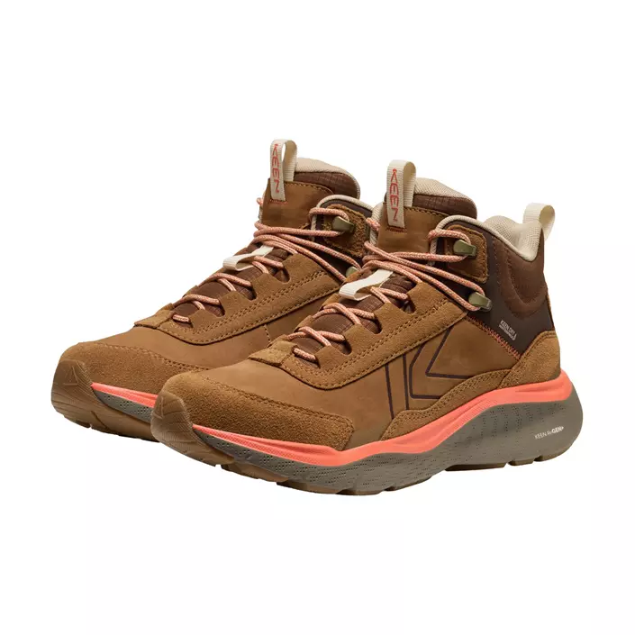 Keen Leiki Leather Mid WP vandrarkängor dam, Chipmunk/Bison, large image number 4