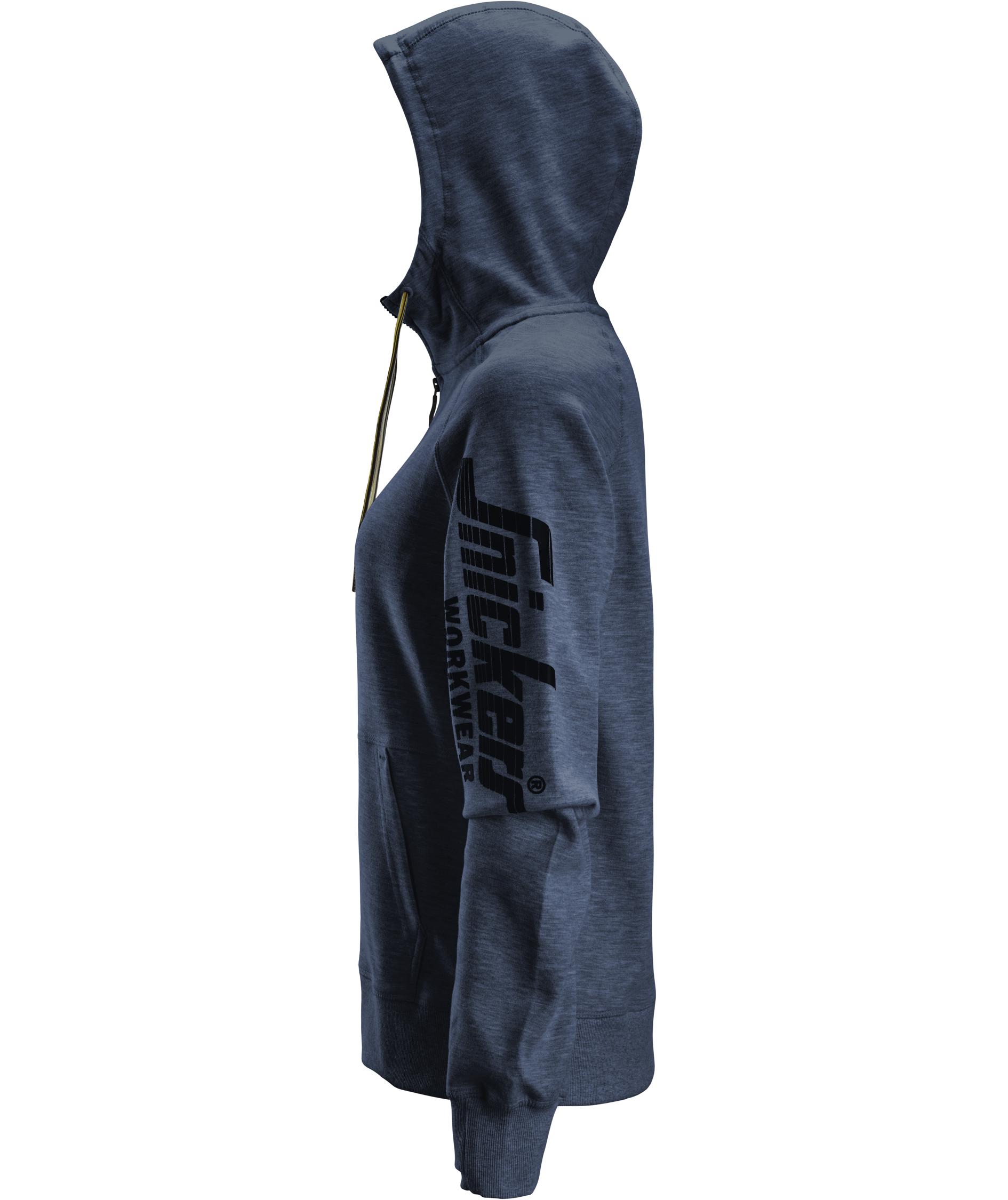 Snickers Logo Damen Hoodie mit Rei&szlig;verschluss 2877, Dark Navy Melange, large image number 3