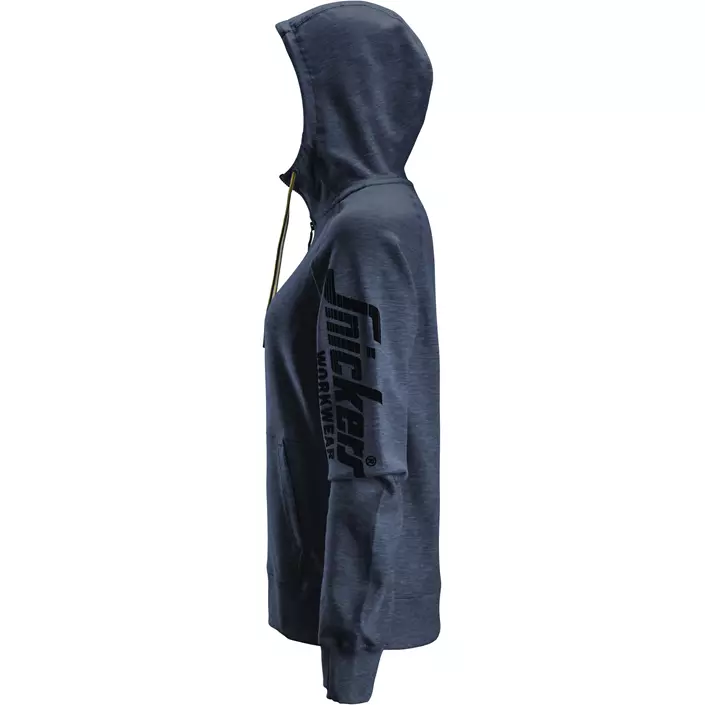 Snickers Logo women's hoodie with zipper 2877, Dark Navy Melange, large image number 3