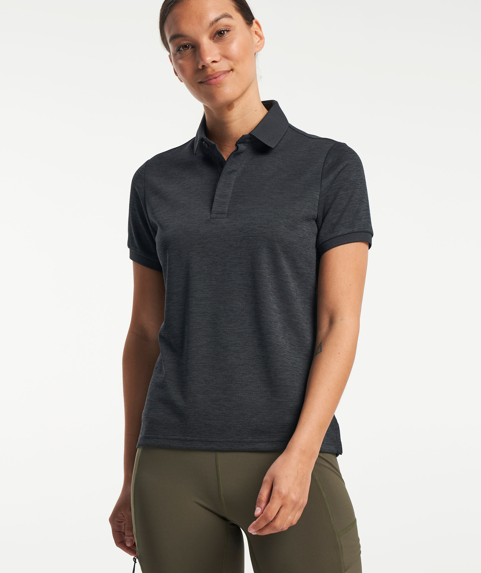 Tenson TXlite Melange womens polo shirt, Black, large image number 6