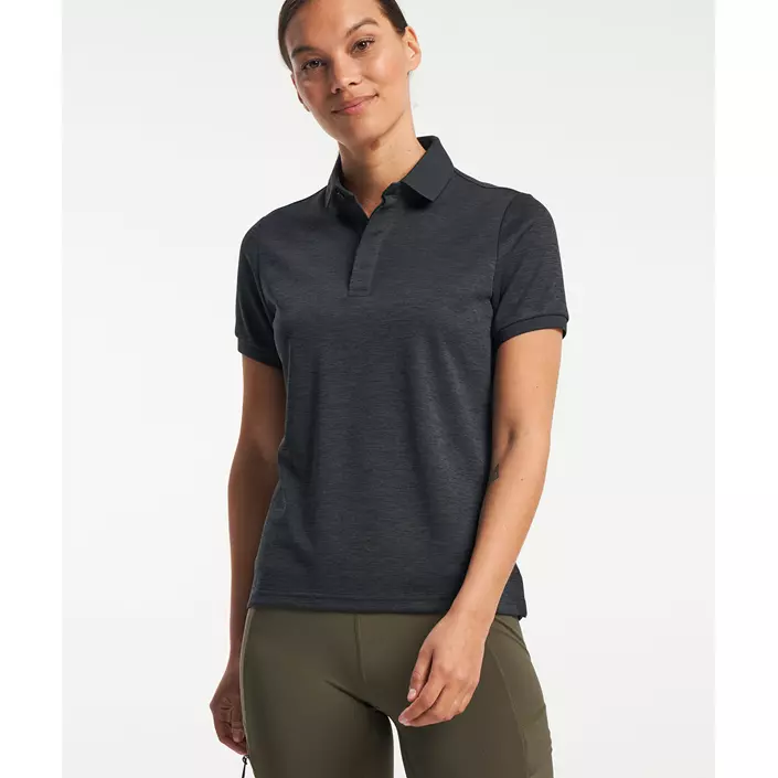 Tenson TXlite Melange Damen Poloshirt, Black, large image number 6