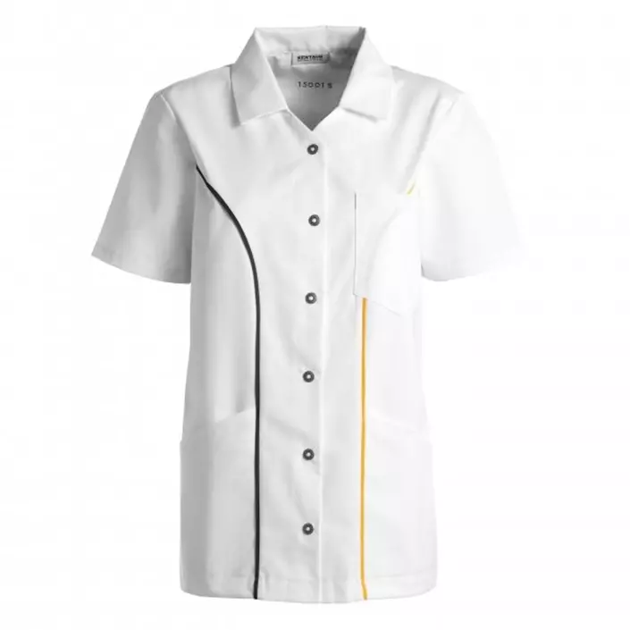 Kentaur short-sleeved women's shirt, White - Grey/Yellow/Bordeaux, large image number 0