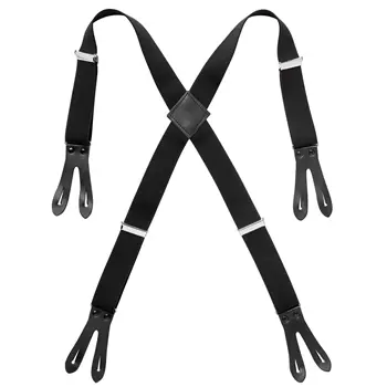 Segers adjustable braces with leather for apron, Black