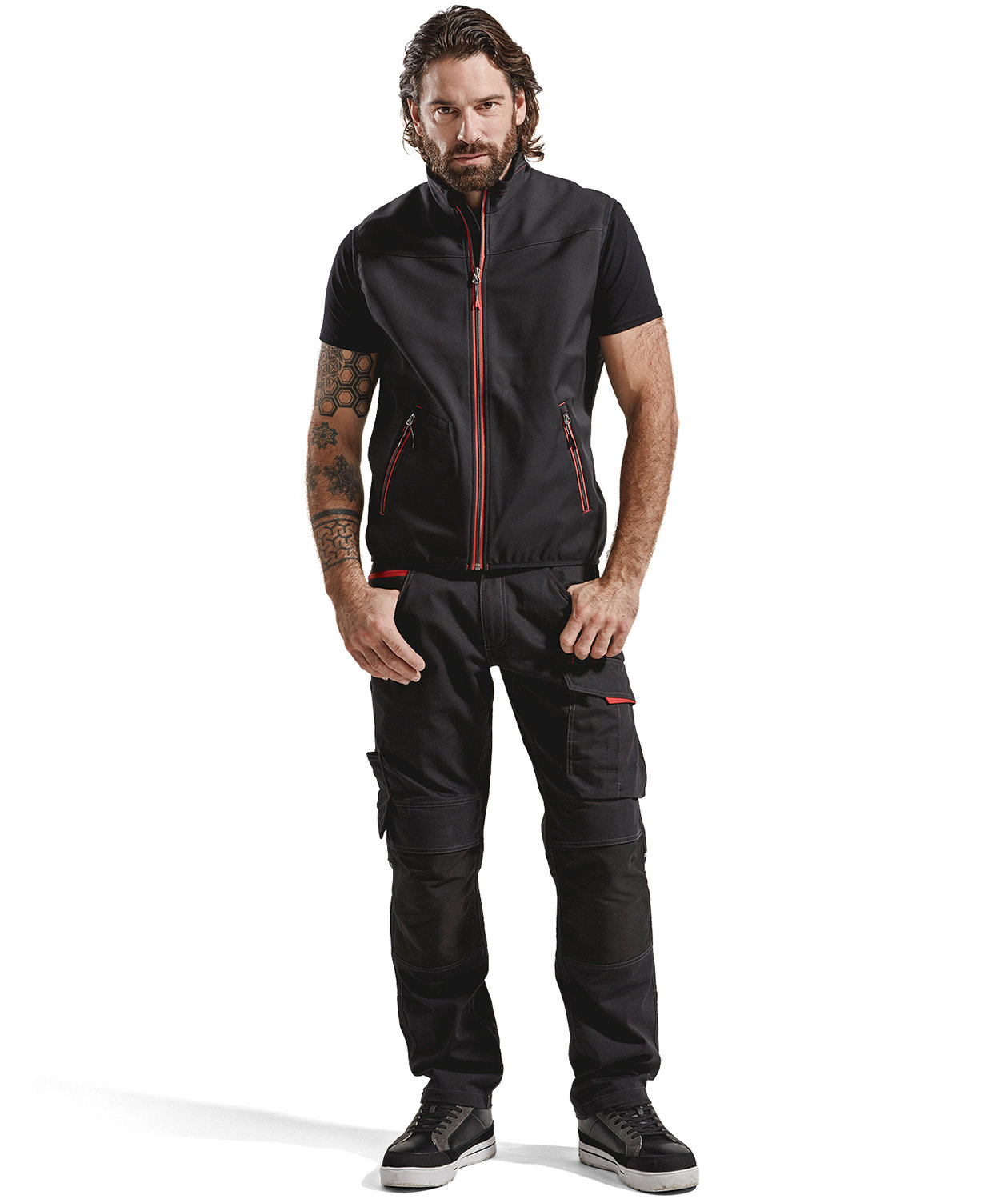 Bl&aring;kl&auml;der Unite softshell vest, Black/Red, large image number 1