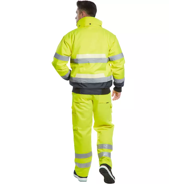 Portwest Glowtex 3-in-1 pilot jacket, Hi-vis Yellow/Marine, large image number 2