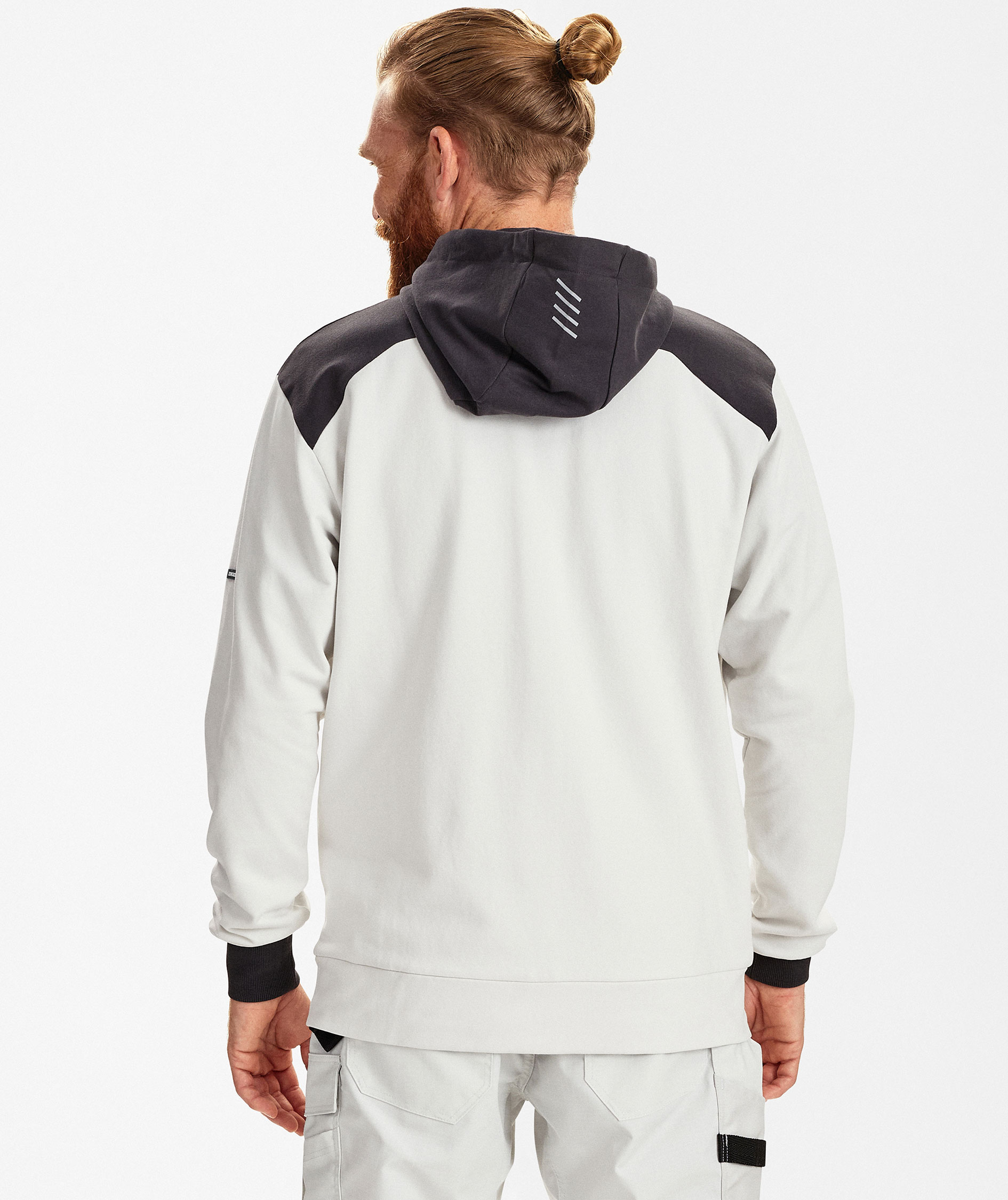 Engel Entire hoodie with zipper, Bone White/Anthracite Grey, large image number 4