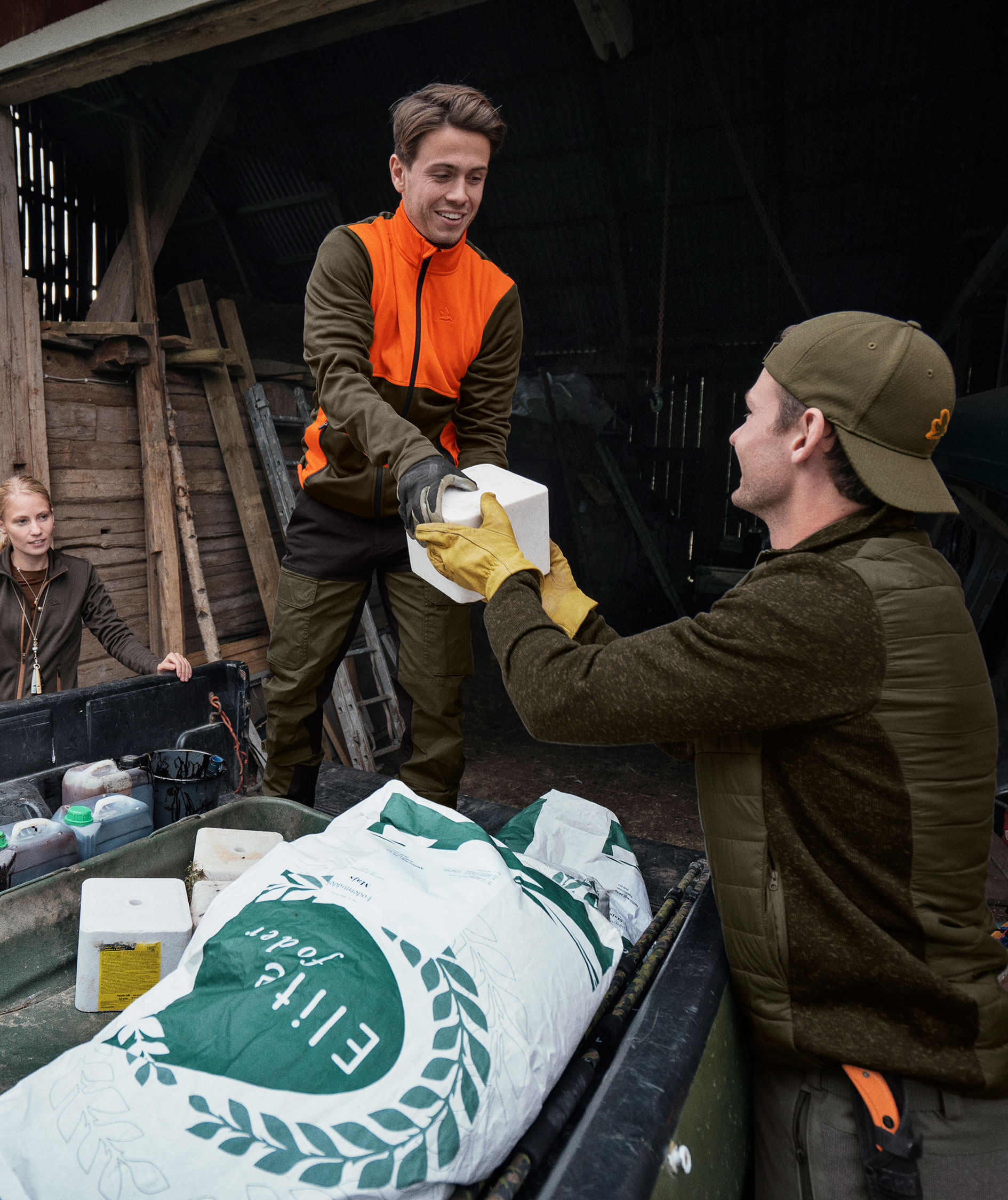 Seeland Elliot fleecejacka, Pine Green/Hi-Vis Orange, large image number 8