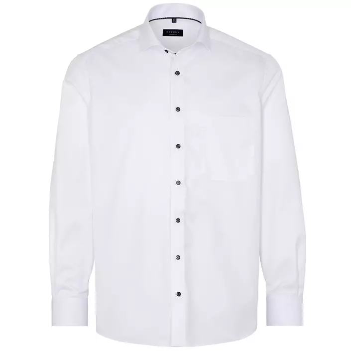Eterna Cover Comfort fit skjorte med kontrast, Hvid, large image number 0