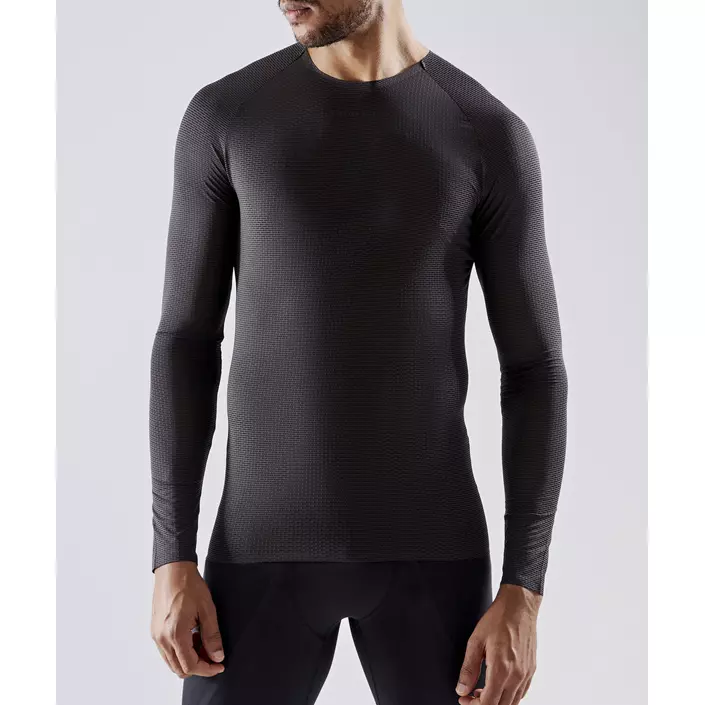 Craft PRO Dry Nanoweight langærmet T-shirt, Black, large image number 3