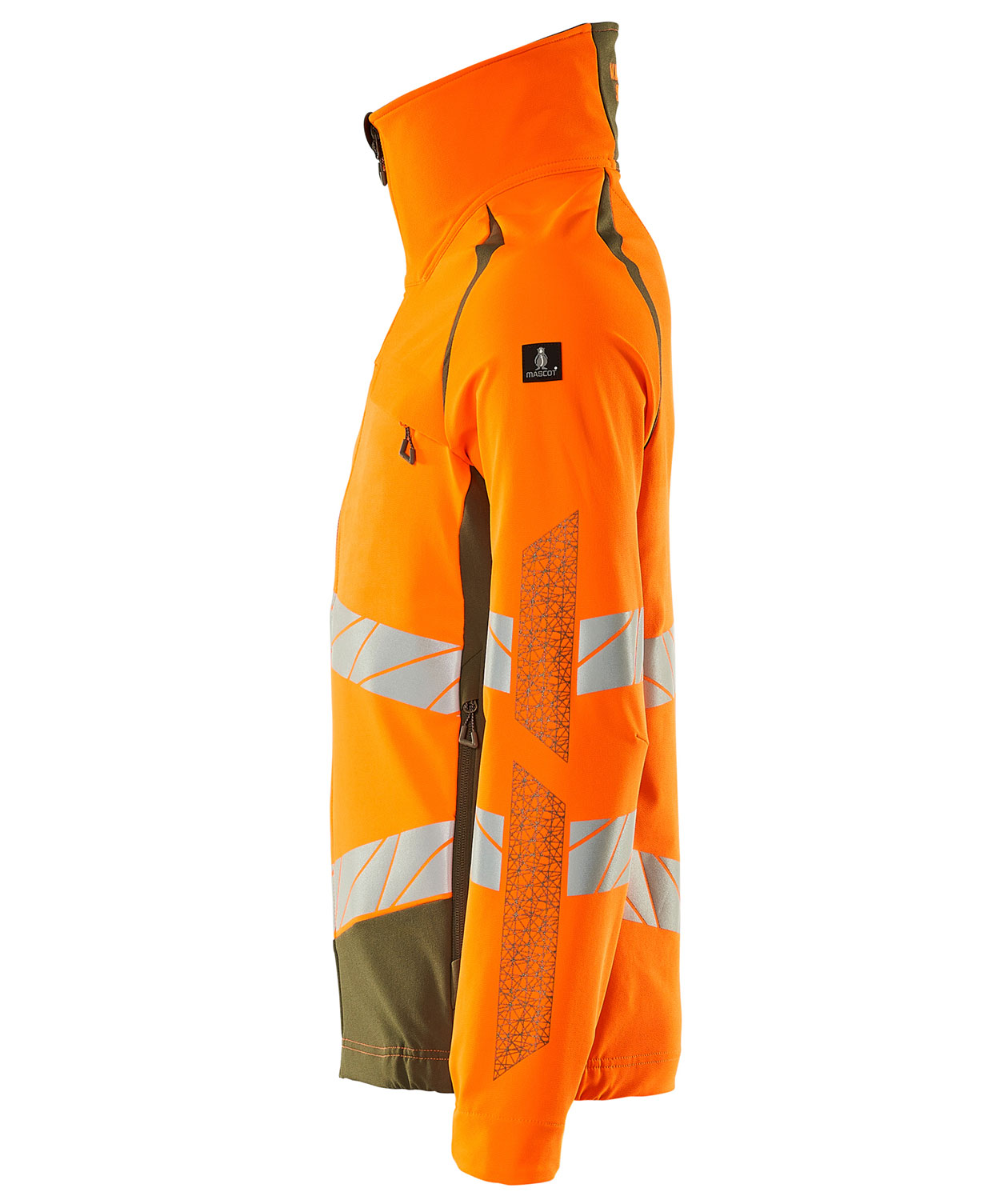 Mascot Accelerate Safe jakke full stretch, Hi-vis Oransje/Mosgr&oslash;nn, large image number 2