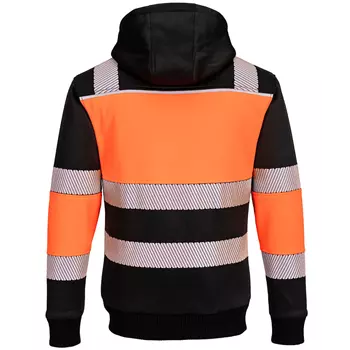 Portwest PW3 hoodie with zipper, Hi-Vis Orange/Black