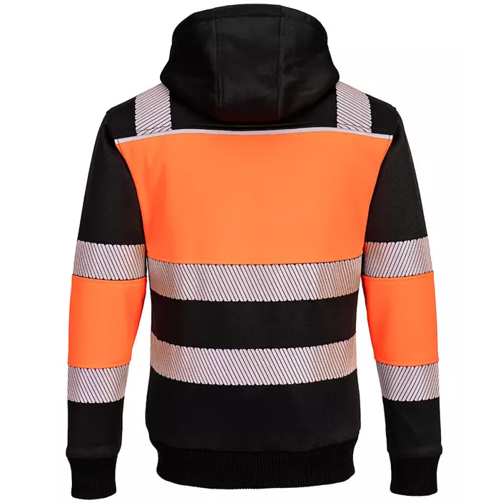 Portwest PW3 hoodie med dragkedja, Varsel Orange/Svart, large image number 1