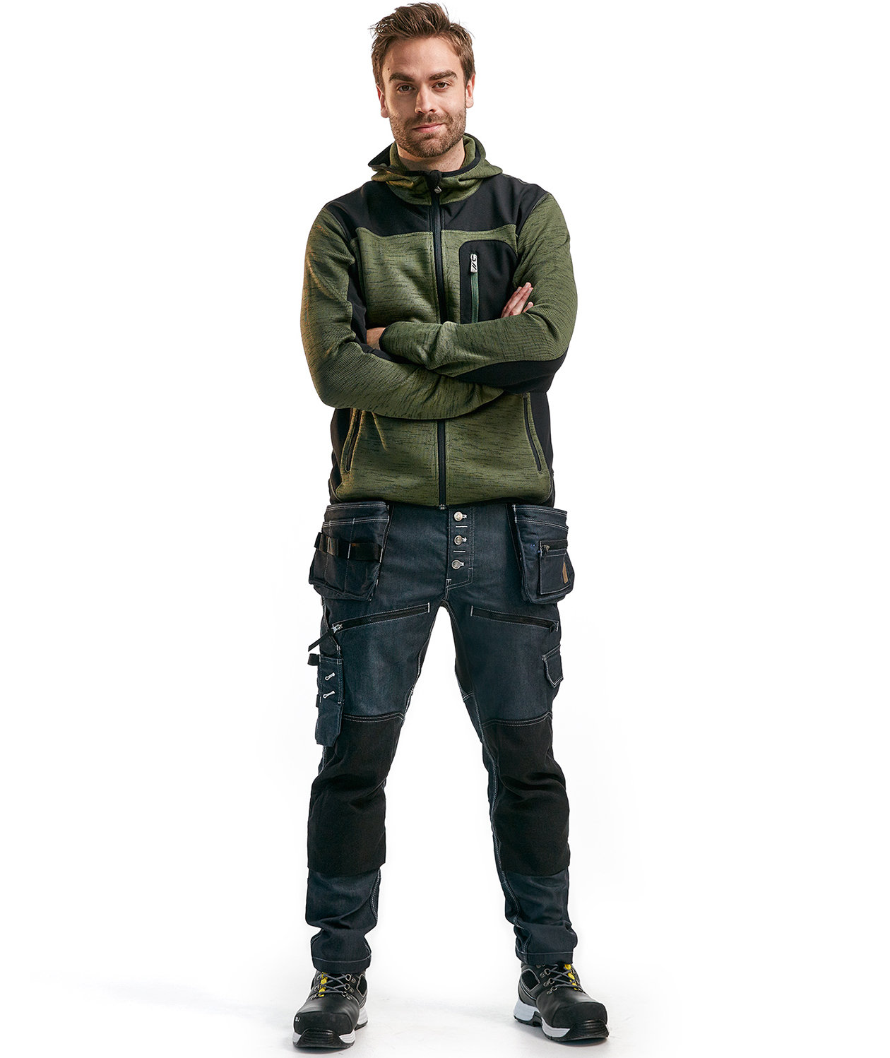 Bl&aring;kl&auml;der knitted softshell jacket X4930, Green/Black