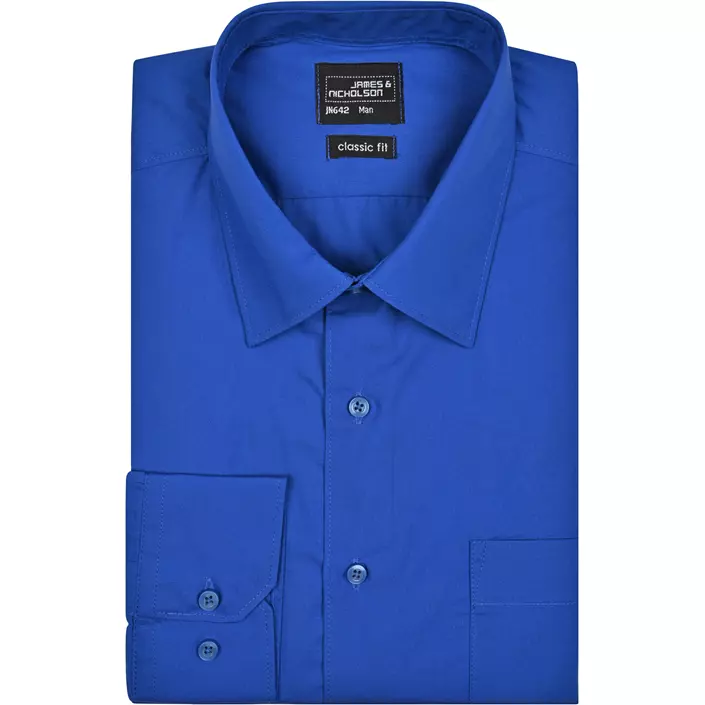 James & Nicholson modern fit  skjorta, Kungsblå, large image number 4