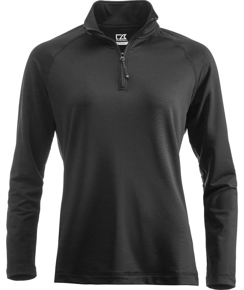 Cutter & Buck Coos Bay halfzip tr&ouml;ja dam, Svart, Svart, large image number 0