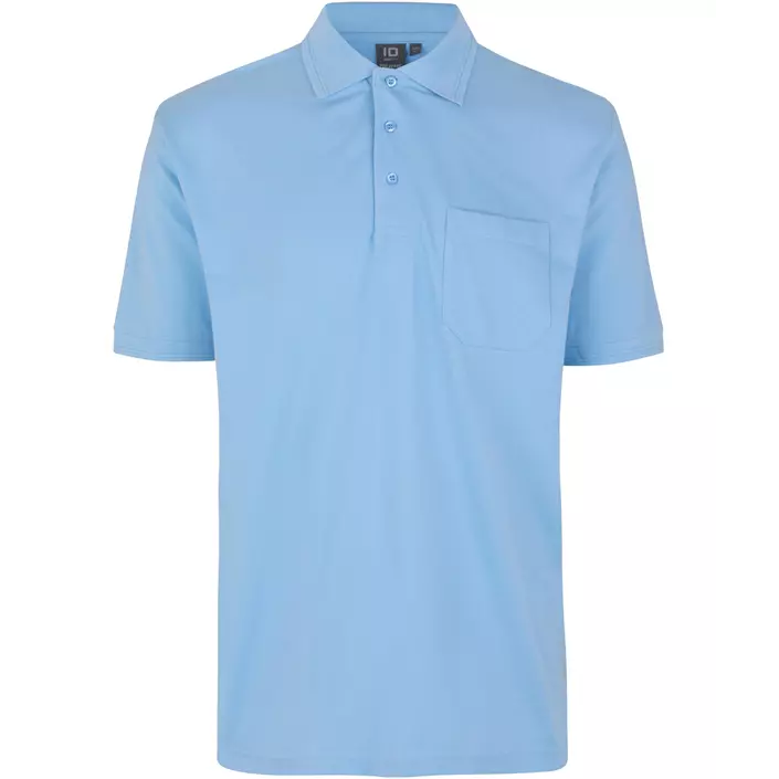 ID PRO Wear Polo T-skjorte med brystlomme, Lyseblå, large image number 0